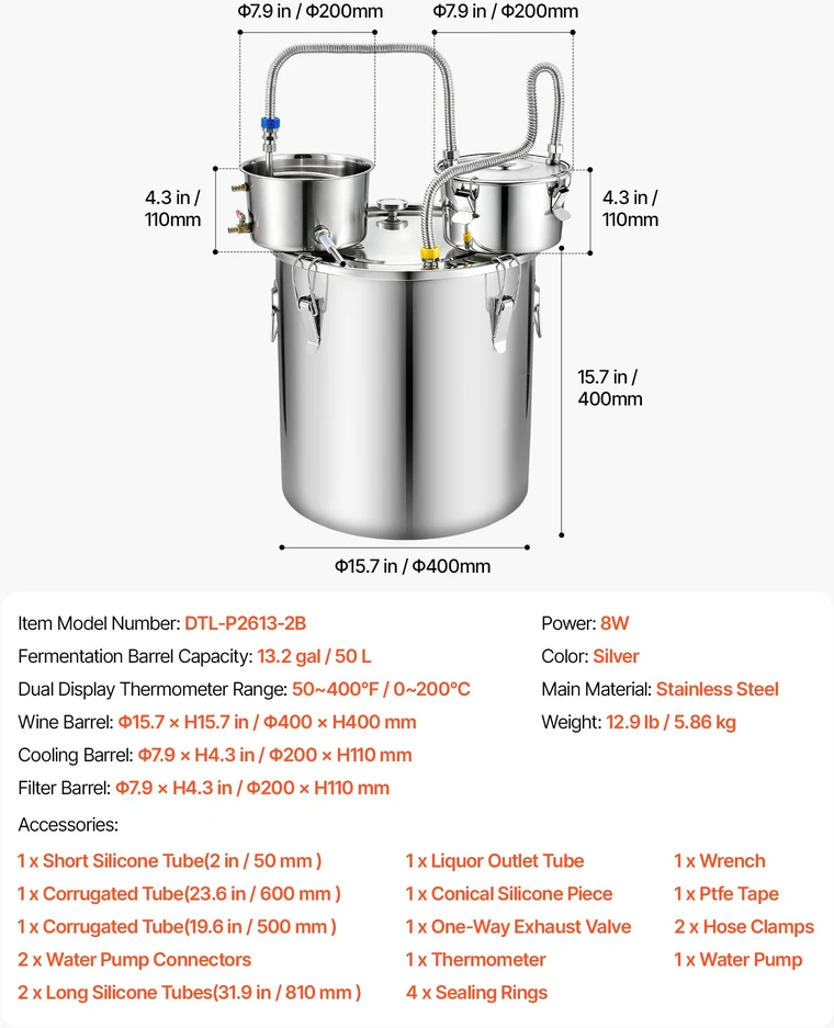 Distiliavimo aparatas talpa 50 l