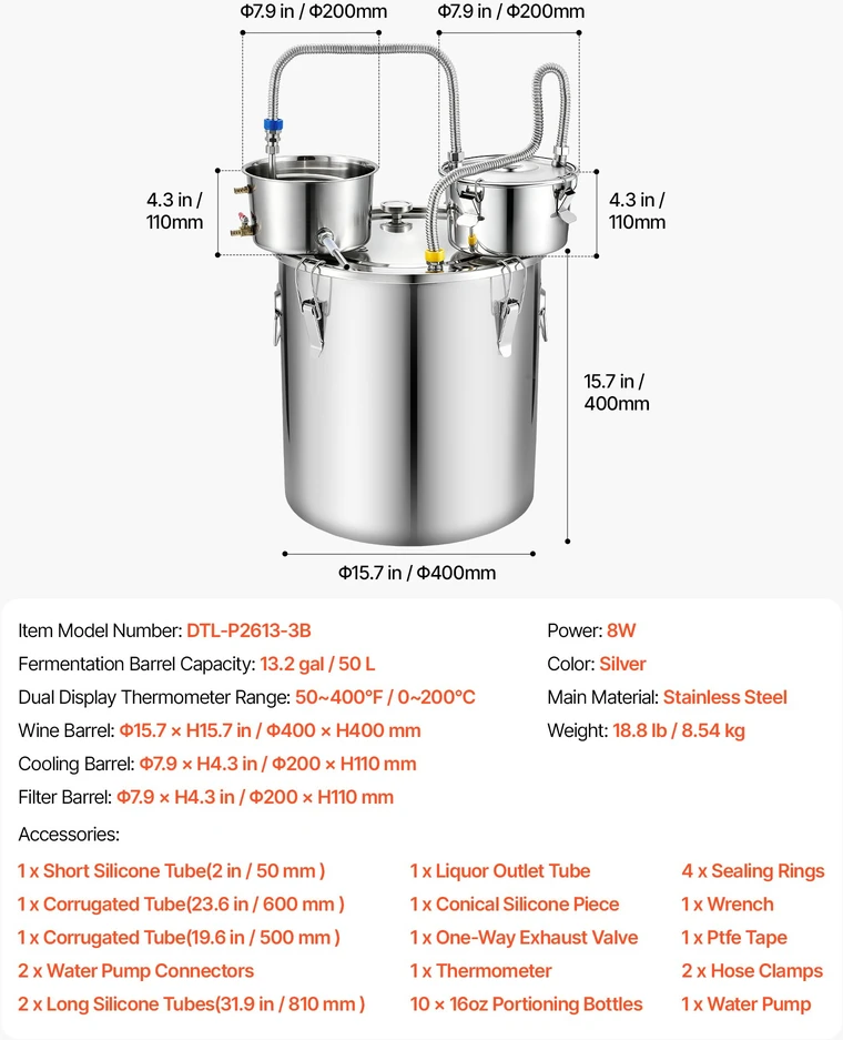 Distiliavimo aparatas talpa 50 l