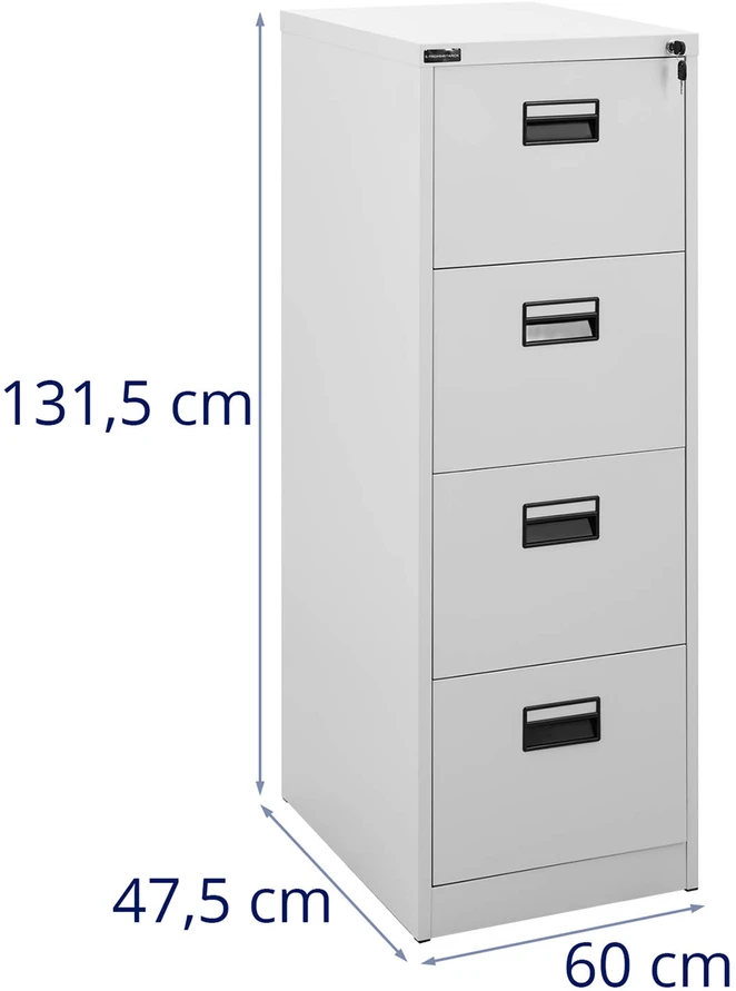 Dokumentų stalčius su 4 stalčiais, užrakinamas raktu, metalinis