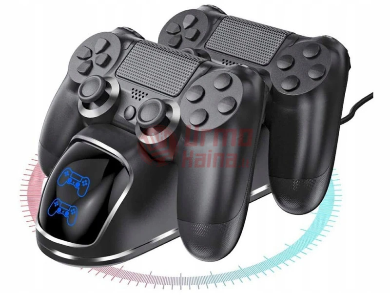 Dviguba įkrovimo stotelė PS4/PS4 Slim/PS4 Pro pultams