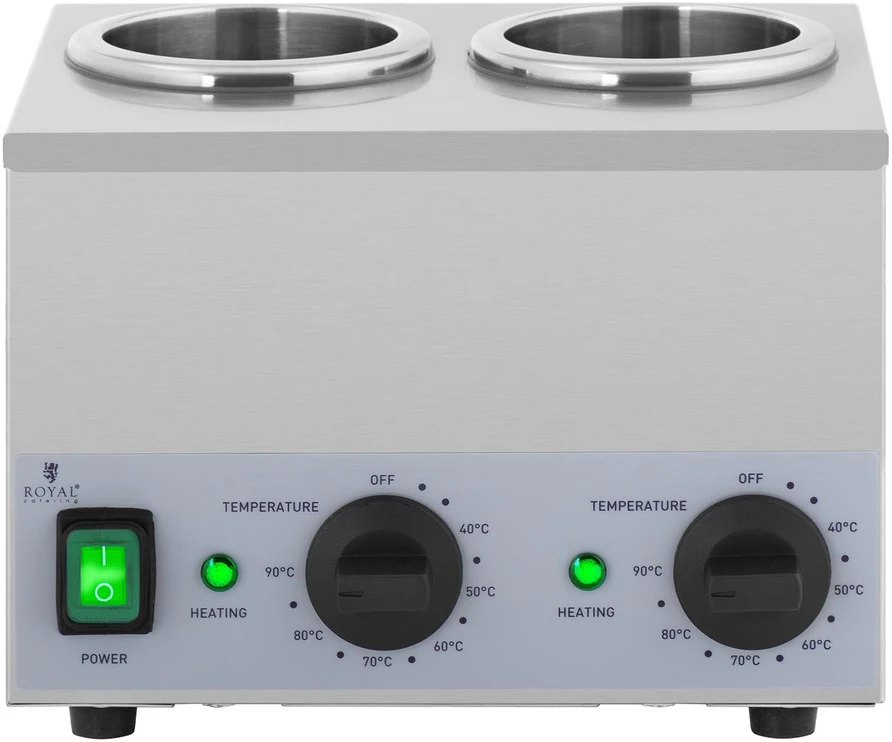 Dvigubas butelių šildytuvas padažams 2x 1L 40-90°C 400W