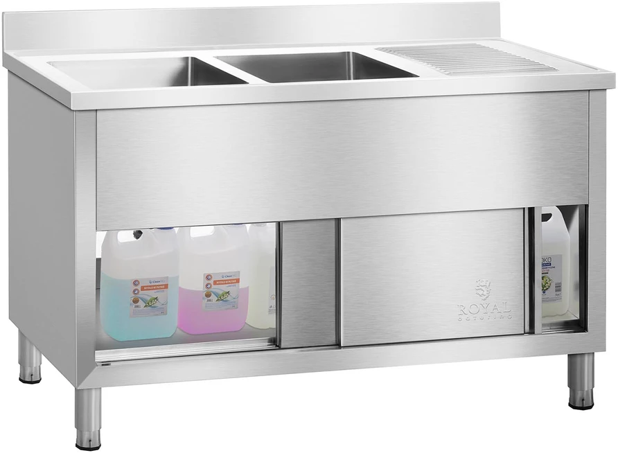 Dvigubas pramoninis plautuvas su spintele Royal Catering 140 cm