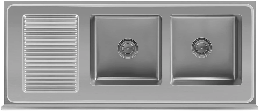 Dvigubas pramoninis plautuvas su spintele Royal Catering 140 cm