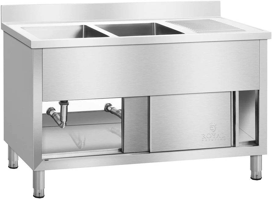 Dvigubas pramoninis plautuvas su spintele Royal Catering 140 cm