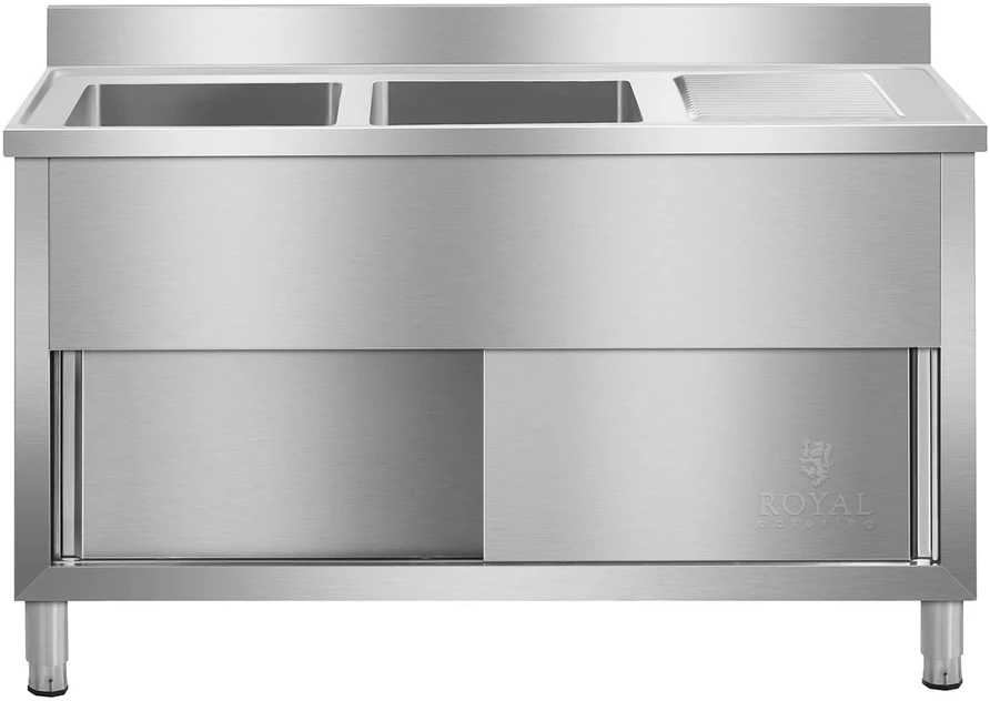 Dvigubas pramoninis plautuvas su spintele Royal Catering 140 cm