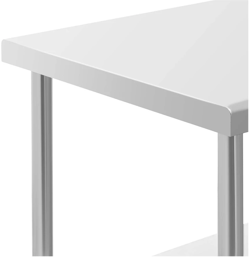 Dvipakopis nerūdijančio plieno stalas su ratukais 60 x 80 cm iki 135 kg