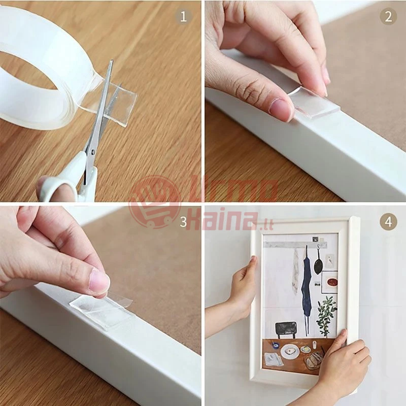 Dvipusė lipni NANO juosta 3 m x 3 cm