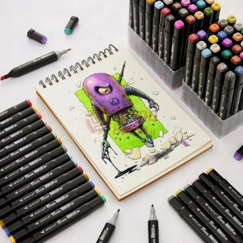 Dvipusiai SKETCH markeriai flomasteriai su dėklu 48 vnt.