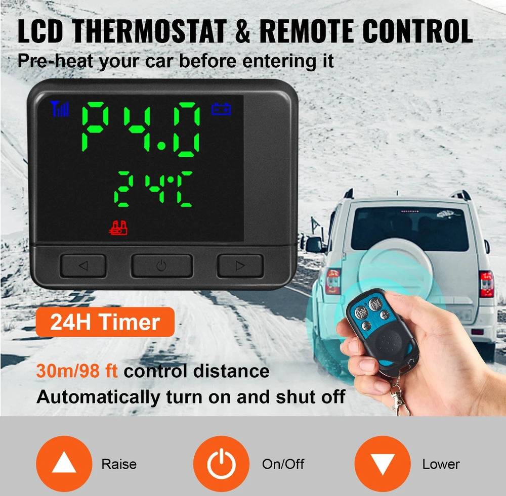 Dyzelinis oro šildytuvas 5-8kW 12V su LCD jungikliu. sunkvežimiams. kemperiams. valtims