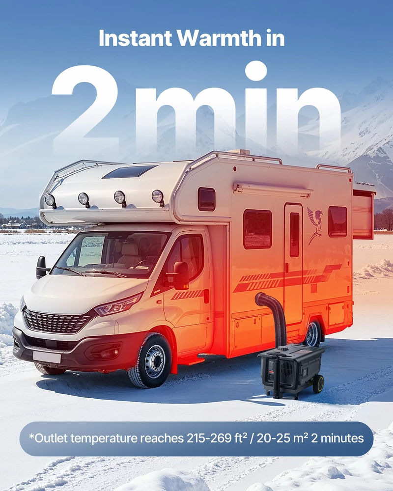 Dyzelinis oro šildytuvas 5-8kW DC12V/24V valdymas per Bluetooth programėlę bakas 5 l