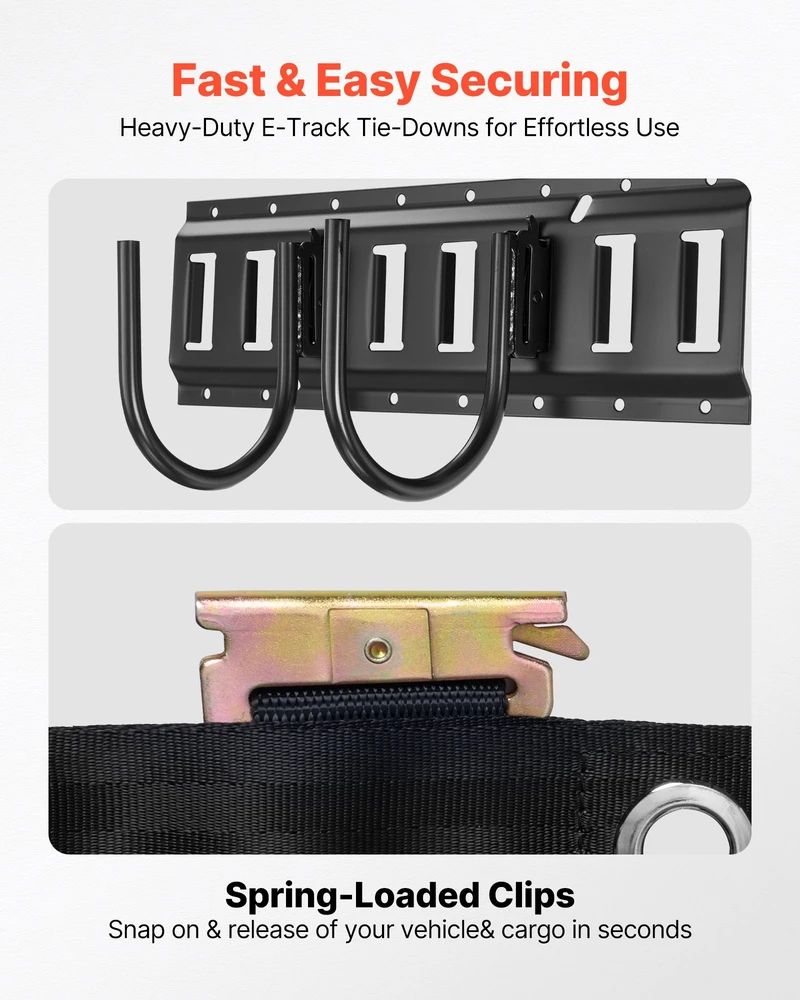 E-Track krovinio tvirtinimo bėgelių komplektas. 4 vnt. po 406.4 mm. garažui. priekaboms