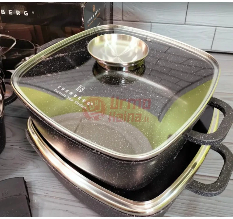 EDENBERG akmens masės 10 dalių puodų rinkinys EB-3986