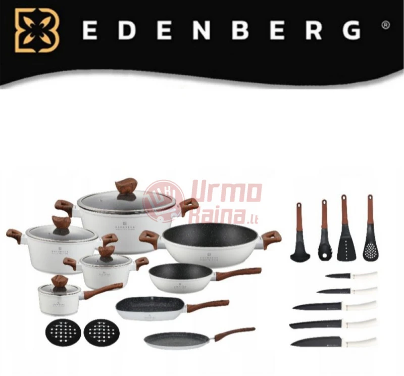 EDENBERG akmens masės 23 dalių puodų rinkinys EB-5603
