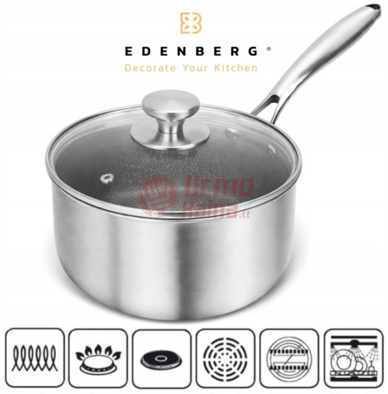 EDENBERG keptuvė su dangčiu 18 cm EB-7681