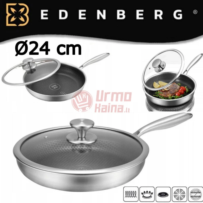 EDENBERG keptuvė su dangčiu 24 cm EB-7644