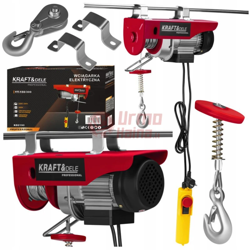 Elektrinė gervė KRAFT&DELE KD2192 500/1000 kg 1350 W