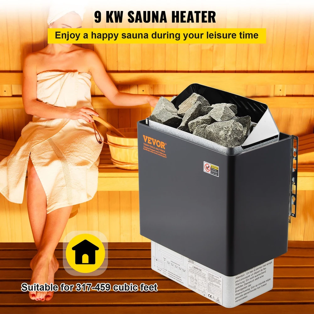 Elektrinė pirties krosnelė 9 kW 380-415V su išoriniu valdikliu patalpai 9-13 m³