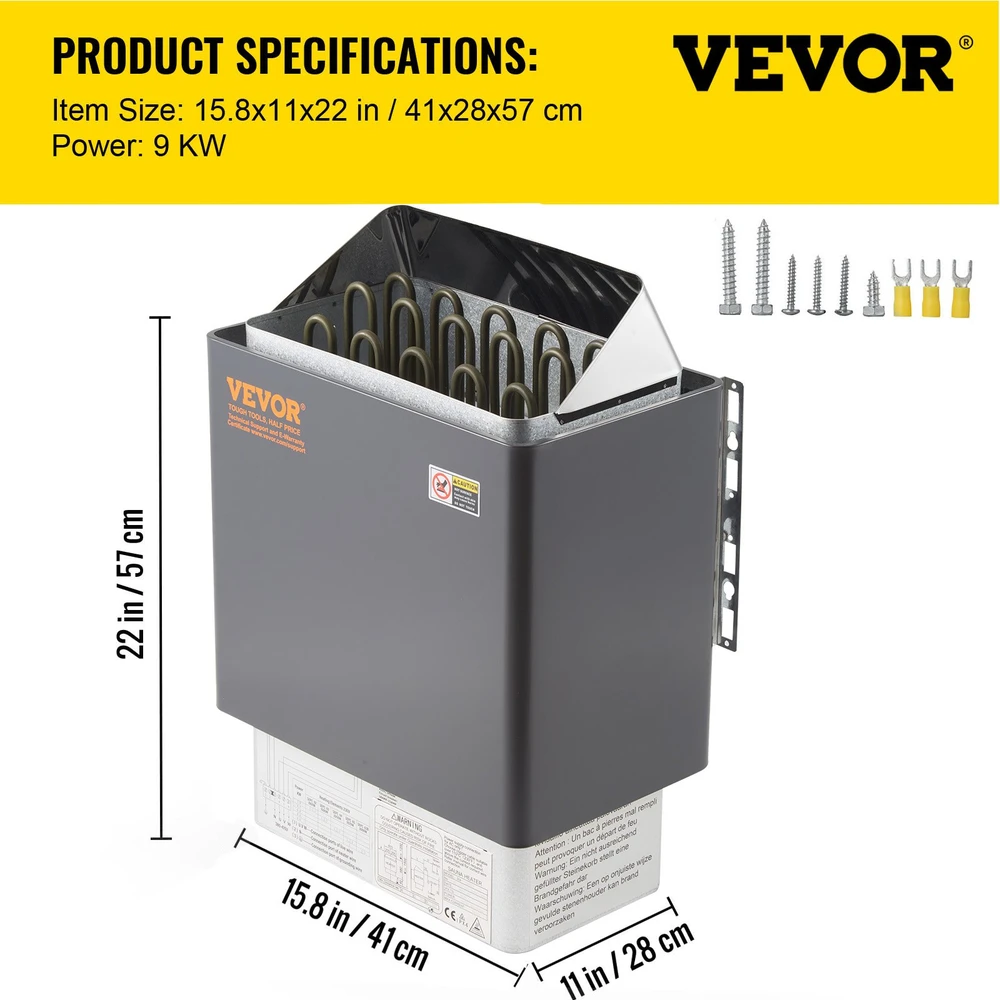 Elektrinė pirties krosnelė 9 kW 380-415V su išoriniu valdikliu patalpai 9-13 m³