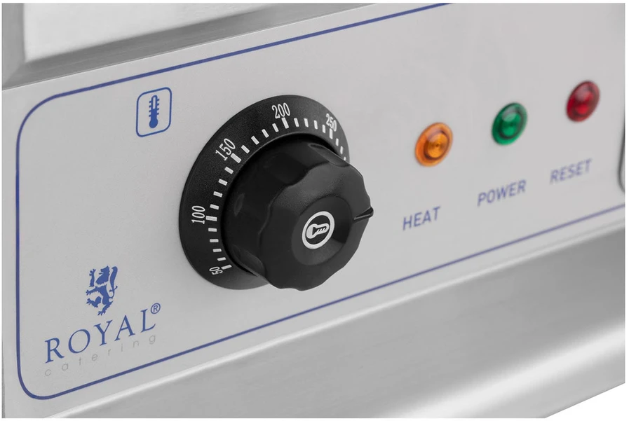 Elektrinė šašlykinė Kepsninė dviguba lygi. grioveliais grioveliais su riebalų stalčiumi 230 V 2x 3200 W