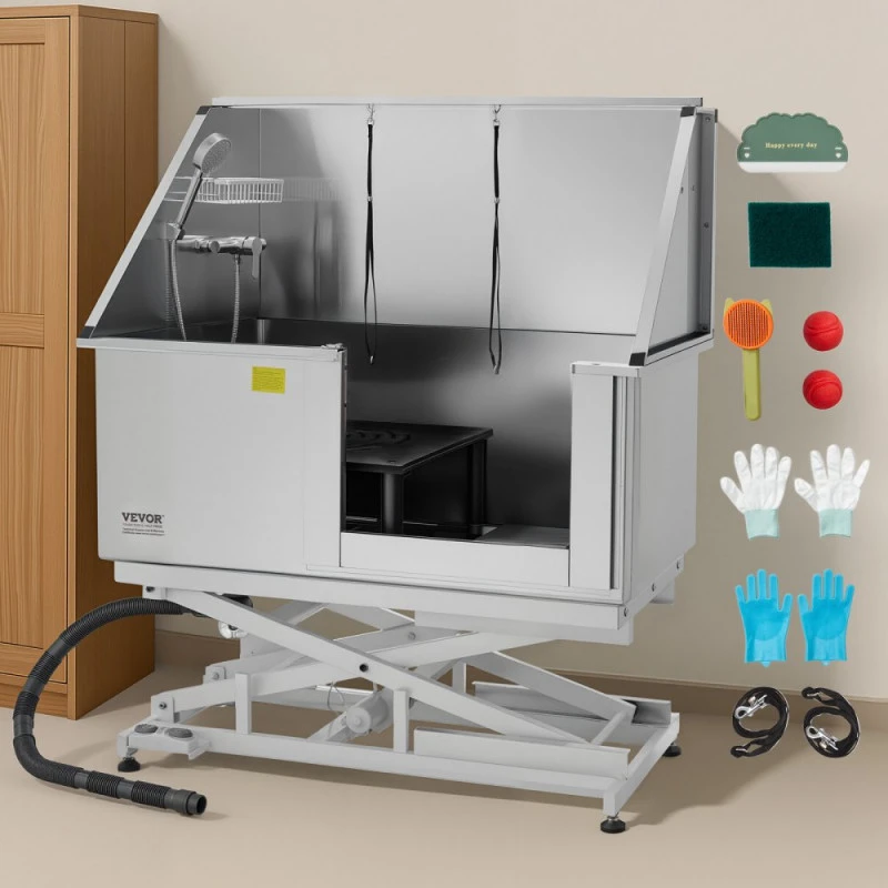 Elektrinė šunų maudymo vonia 127 cm nerūdijančio plieno (dešinės durys)