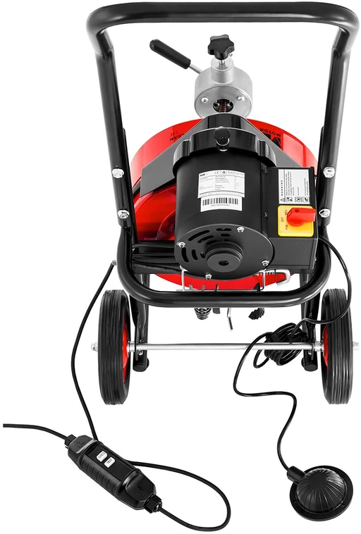 Elektrinė vamzdžių valymo spiralė 390W, 23 m, raudona