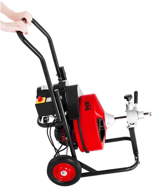 Elektrinė vamzdžių valymo spiralė 390W, 23 m, raudona