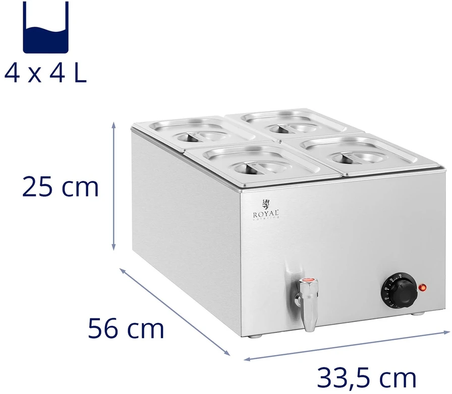 Elektrinis bemaras su kranu 4 x GN 1/4 600 W