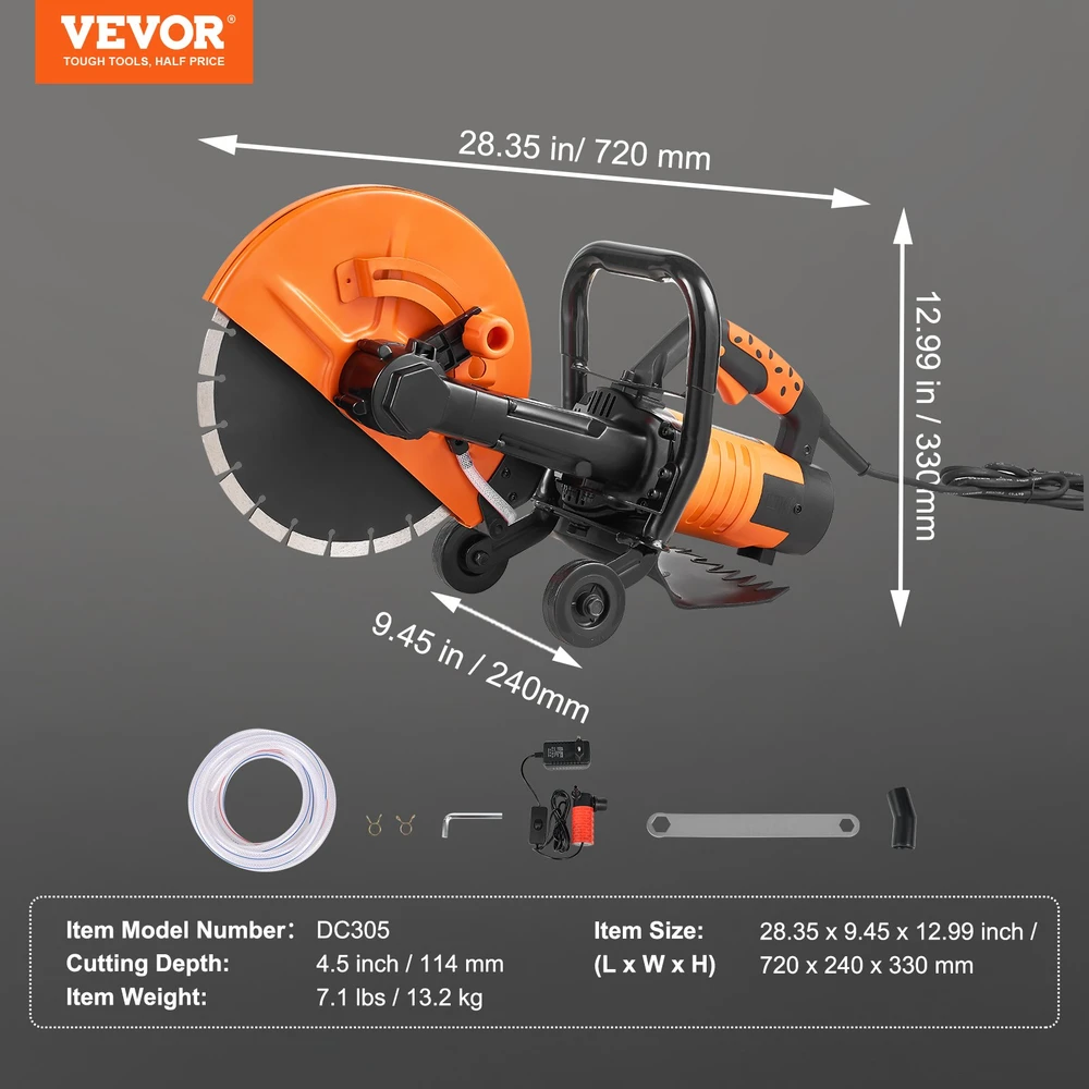 Elektrinis betono pjovimo pjūklas 305 mm 2800W drėgnam/sausam pjovimui