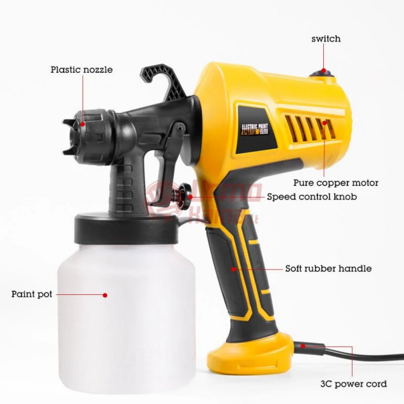 Elektrinis dažų purkštuvas DOMOTEC DM8 400 W 800 ml