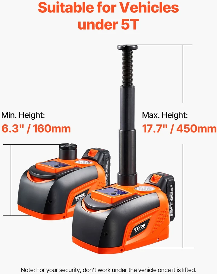 Elektrinis keltuvas 5T su belaide chiave LED apšvietimu ir įrankių dėže kėlimas 160-450 mm