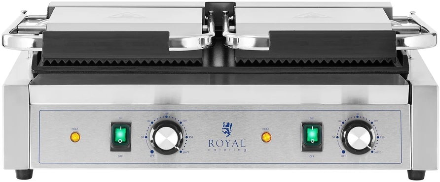 Elektrinis kontaktinis grilis Royal Catering 3600w. lygus/briaunotas