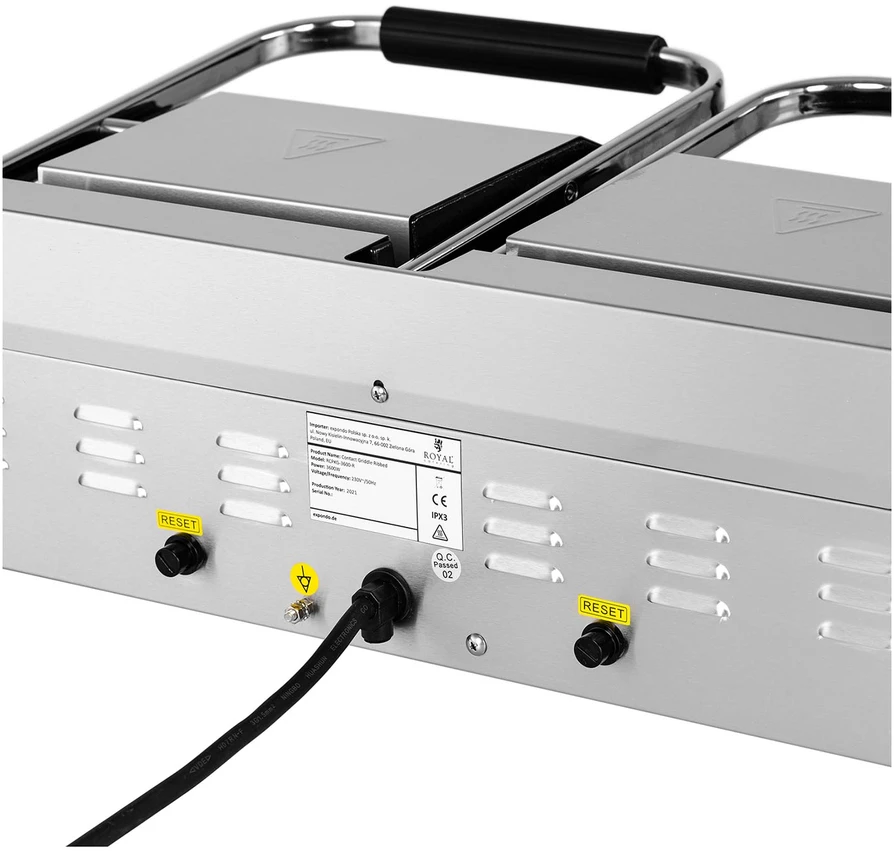 Elektrinis kontaktinis grilis Royal Catering 3600w. lygus/briaunotas