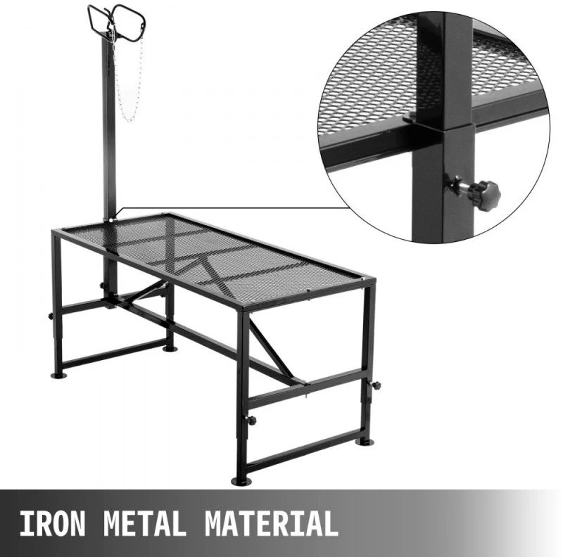 Galvijų ir ožkų kirpimo stovas su tiesiu galvos laikikliu 130x58 cm metalinis rėmas juodas