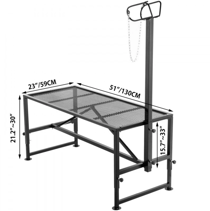 Galvijų ir ožkų kirpimo stovas su tiesiu galvos laikikliu 130x58 cm metalinis rėmas juodas