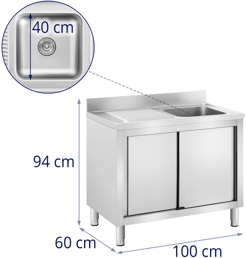 Gastronominis plautuvas su spintele 400 x 400 x 240 mm