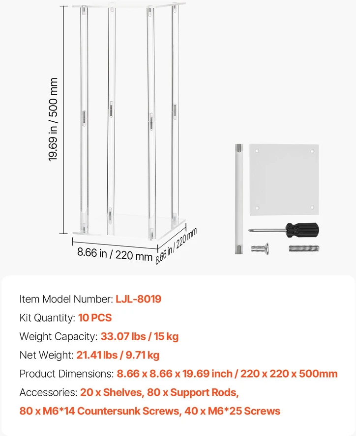Gėlių stovas vestuvėms. 10 vnt.. 50 cm. akrilo laminatas. kubinis cilindrinis