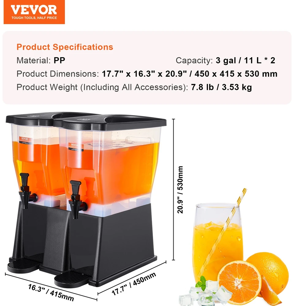 Gėrimų dispenseris talpa 11 l 450 x 415 x 530 mm