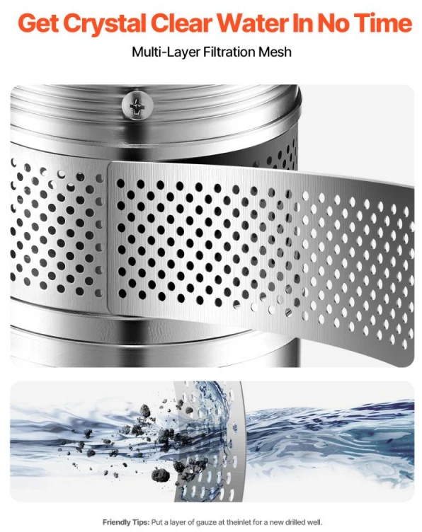 Giliavandenis siurblys 1100W 100 l/min 75 m kėlimo aukštis 20 m laidas