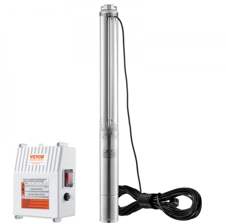 Giliavandenis siurblys. 1500W (60Hz). 9.8 m³/h. 108 m kėlimo aukštis. 19.4 m laidas. su valdymo dėžute