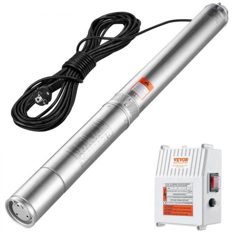 Giliavandenis siurblys. 1500W (60Hz). 9.8 m³/h. 108 m kėlimo aukštis. 19.4 m laidas. su valdymo dėžute