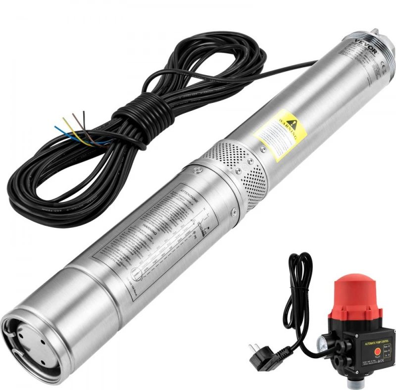 Giliavandenis siurblys su slėgio jungikliu 550W 50 l/min 89 m kėlimo aukštis 20 m laidas skersmuo 82 mm