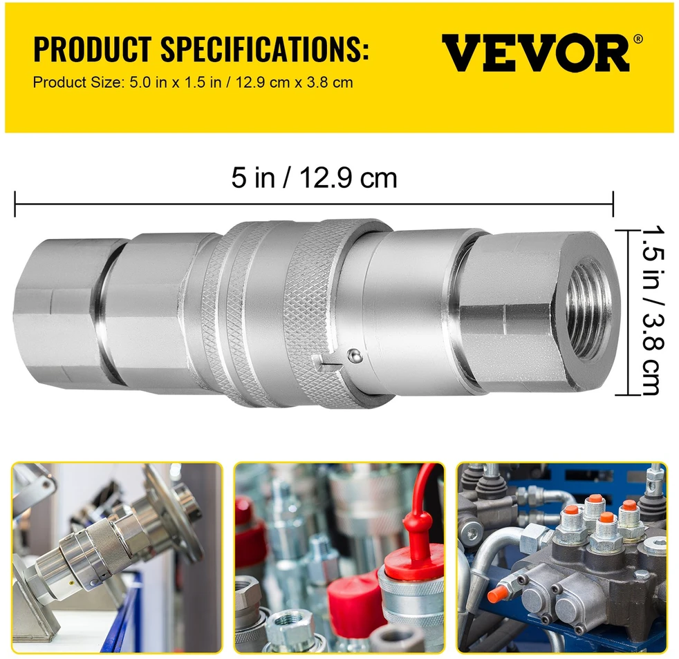 Greitojo sujungimo hidraulinė/pneumatinė jungtis 1/2" NPT