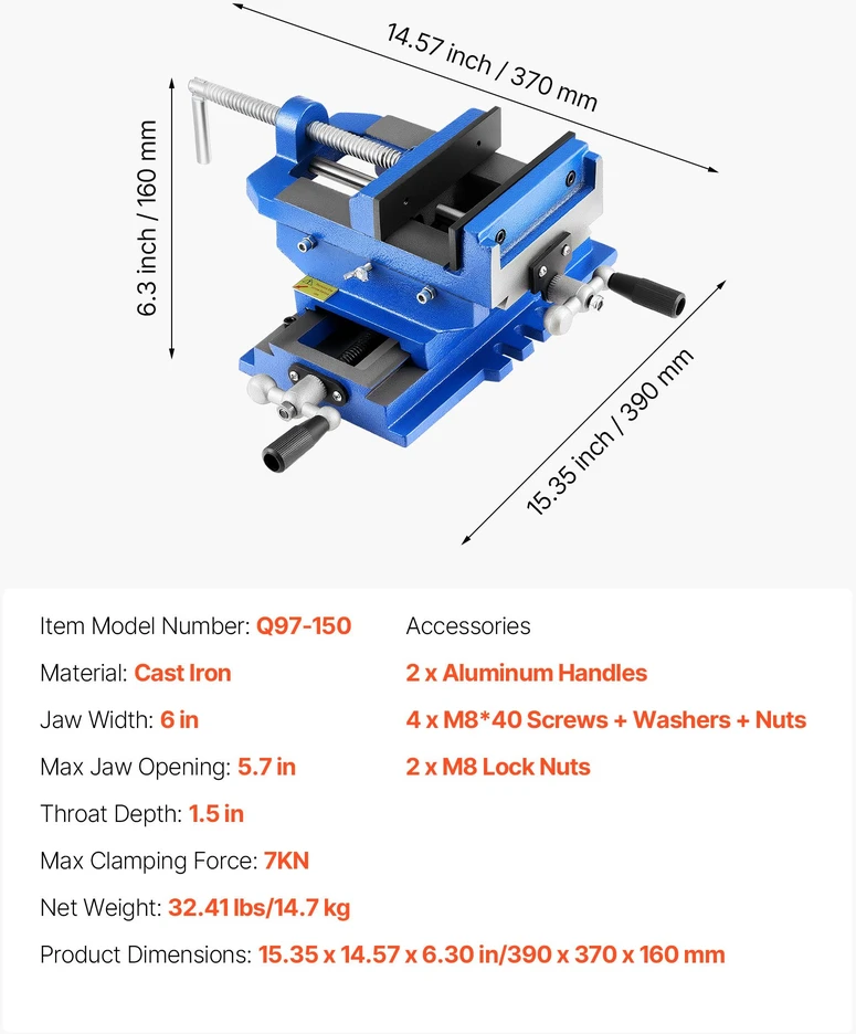 Gręžimo staklių spaustuvas žandų plotis 1524mm 2 krypčių XY ašis