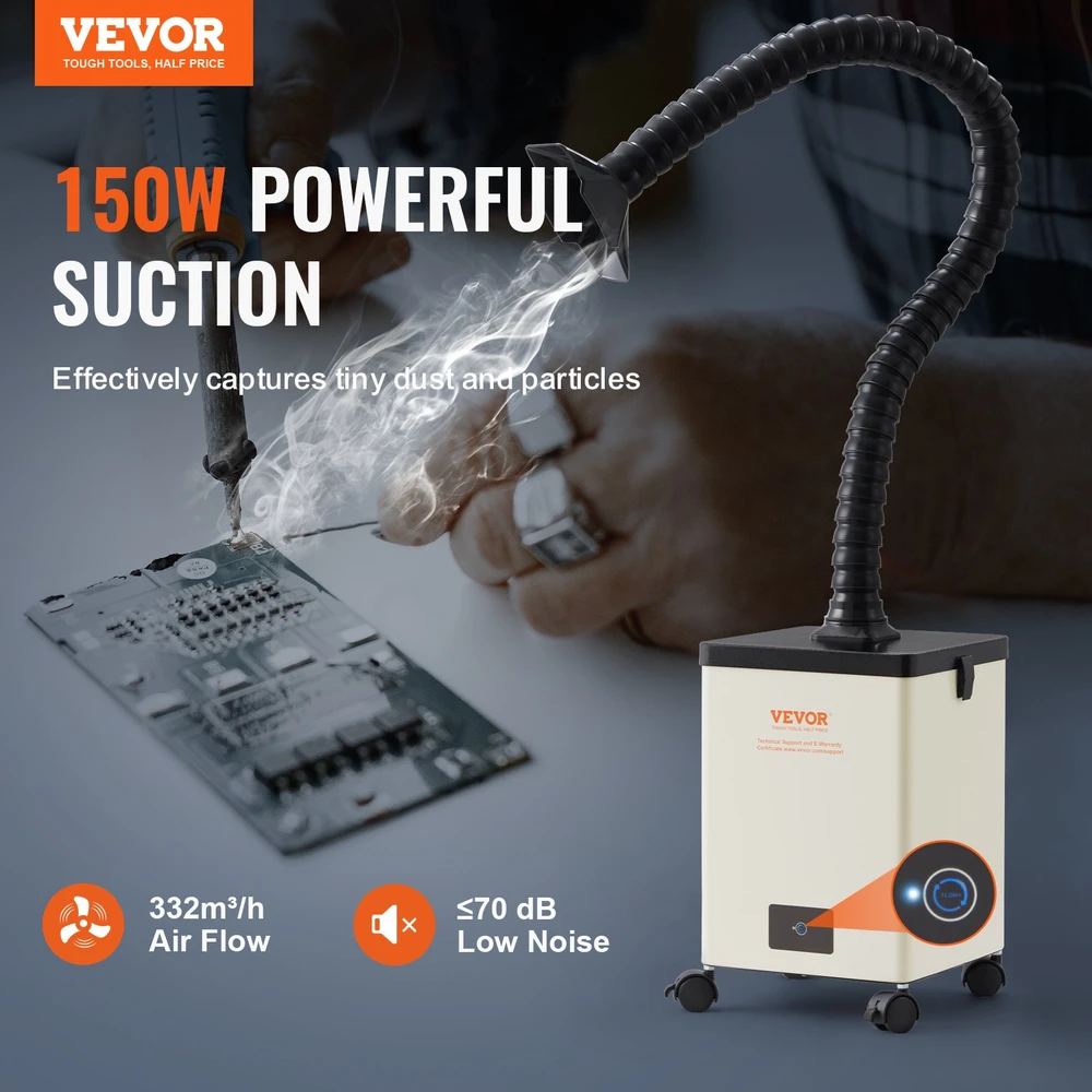 Grindinis suvirinimo dūmų ištraukimo įrenginys 150W 3 sluoksnių filtras