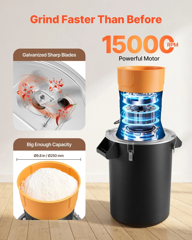 Grūdų / prieskonių malūnas 600 W talpa 53 l