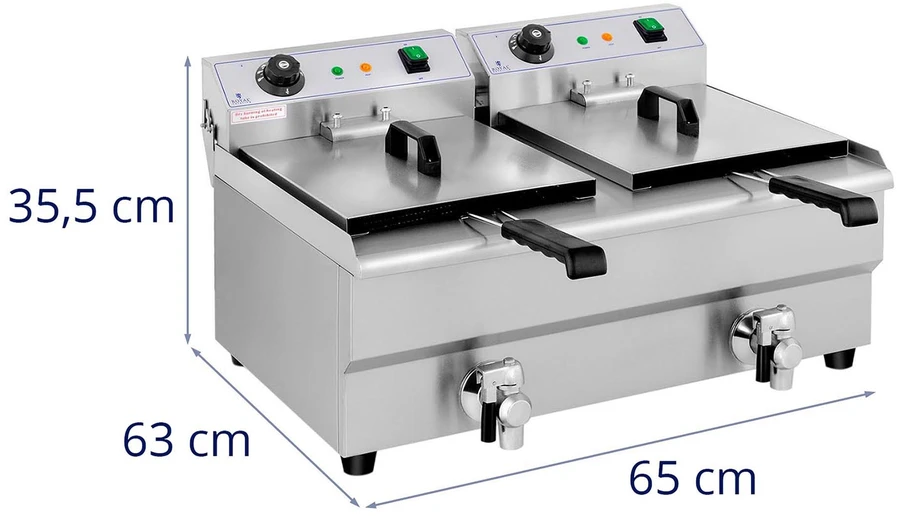 Gruzdintuvė Dviguba elektrinė gruzdintuvė 230 V 3200W 13 L