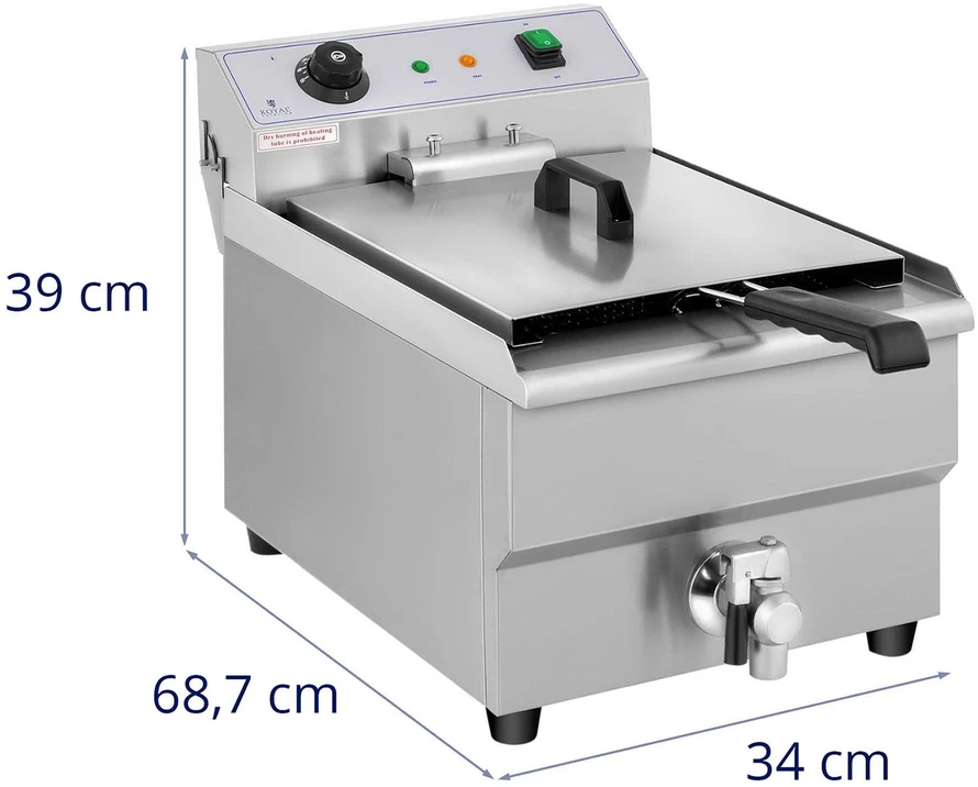 Gruzdintuvė Elektrinė gastronominė gruzdintuvė su kranu 16 L
