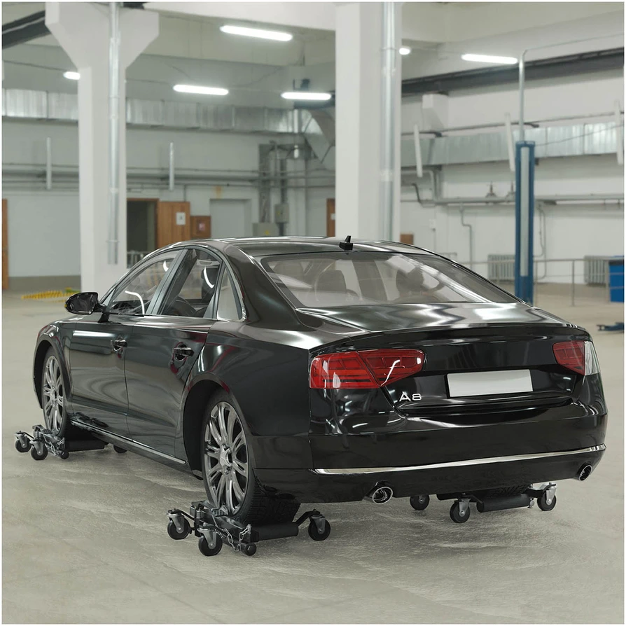 Hidraulinis vežimėlis automobilių transportavimui 2 vnt. juoda