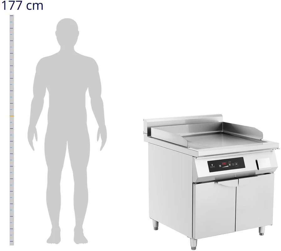 Indukcinė grilis lygia plokštuma 720 x 610 mm 80-300°C 10000 W