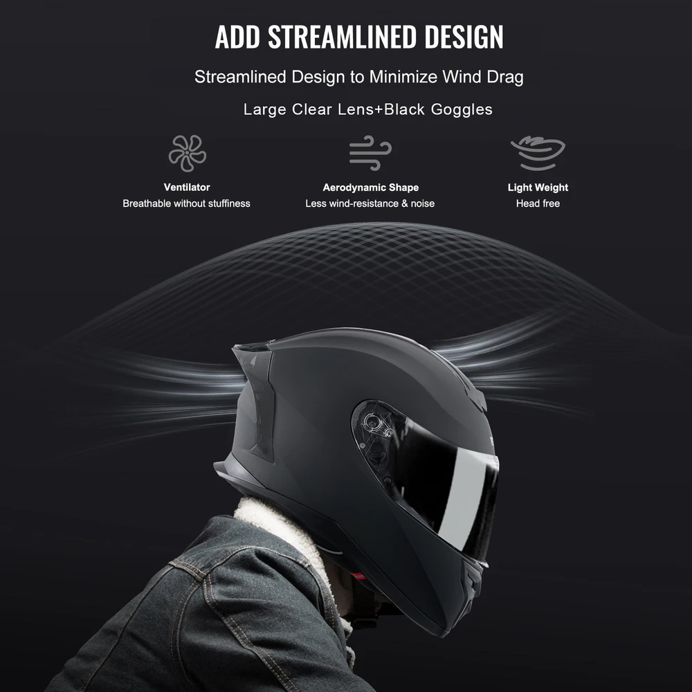 Integralus motociklininko šalmas su Bluetooth lizdu. dydis M. juodas